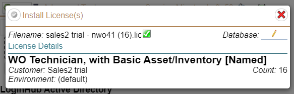 sales 2 trial license Installation